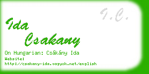 ida csakany business card