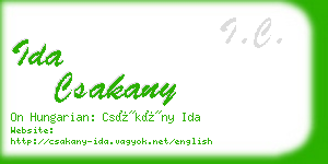 ida csakany business card